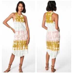 Young Fabulous Broke Tie-Dye Ribbed Midi Tank Dress Size Small Coastal Vibes